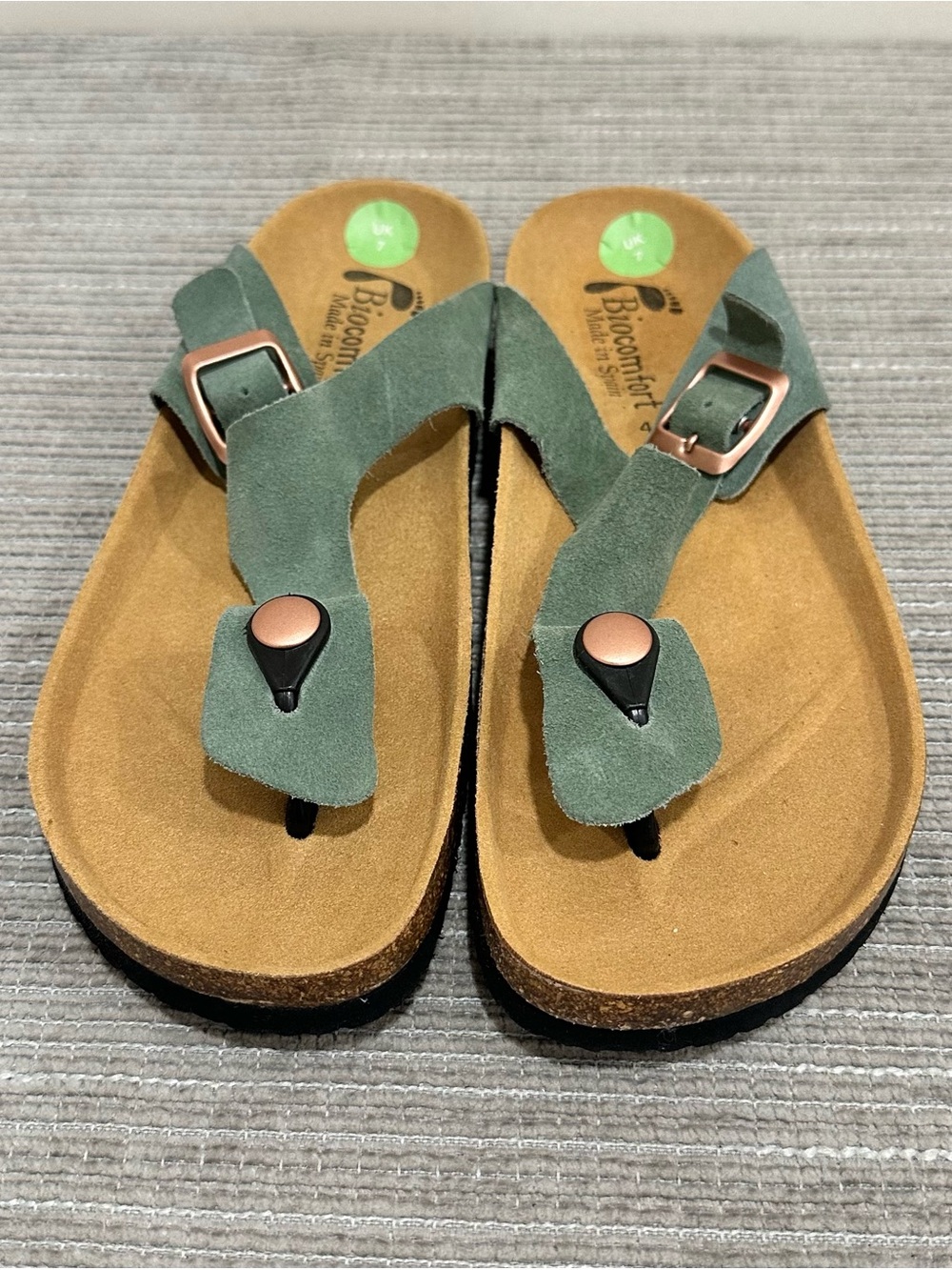 Biocomfort Suede Clogs Mules Shoes Green Mint Sage Made in Spain Women's Size 9 - Picture 4 of 9